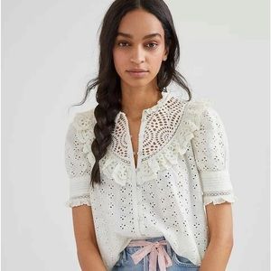 Maeve NWT Anthropologie Cream Lace blouse Size 14